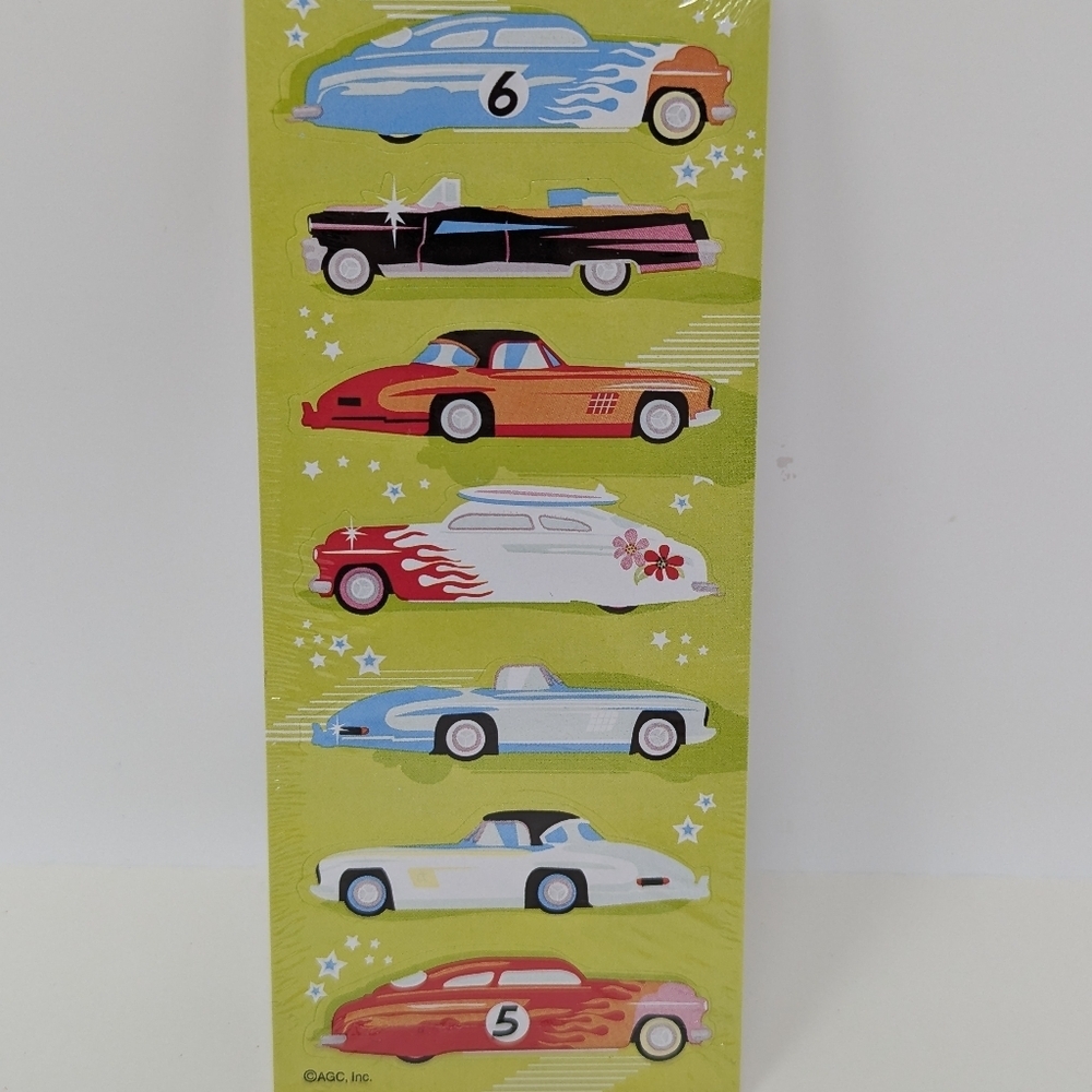 American Greetings Sticker Sheet Cars Hotrod Vintage AGC